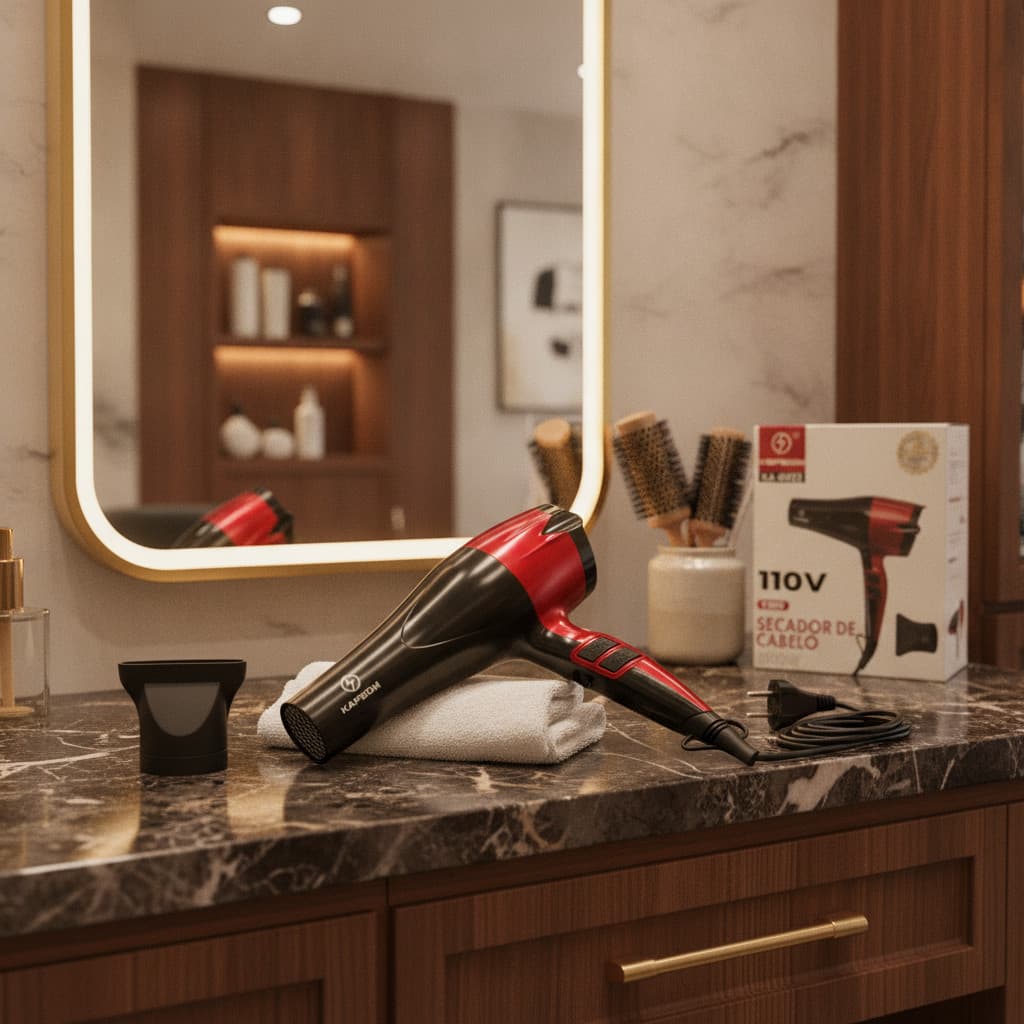 Secador de Cabelo Potente Kapbom KA-0922 Profissional 3000W para Salão e Uso Residencial 110V