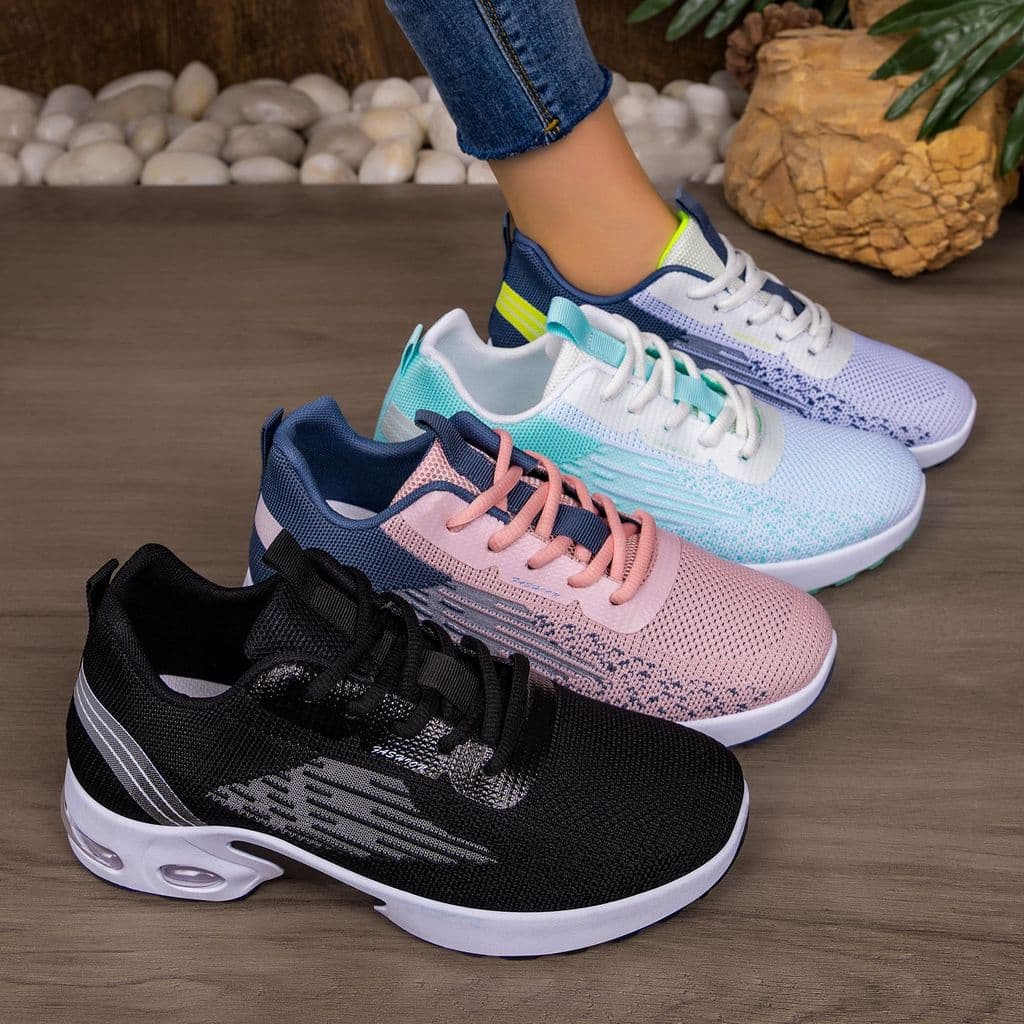 Sapatos casuais, tênis com parte superior em tecido Flyknit, tênis de corrida, tênis esportivos, calçados casuais.
