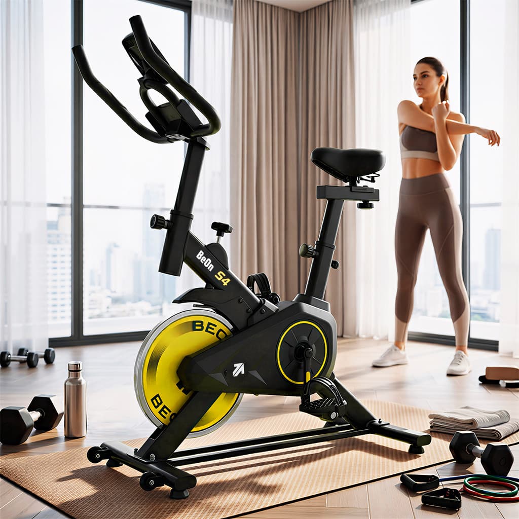 BICICLETA ERGOMÉTRICA SPINNING S4 GEN2 BEON AMARELO