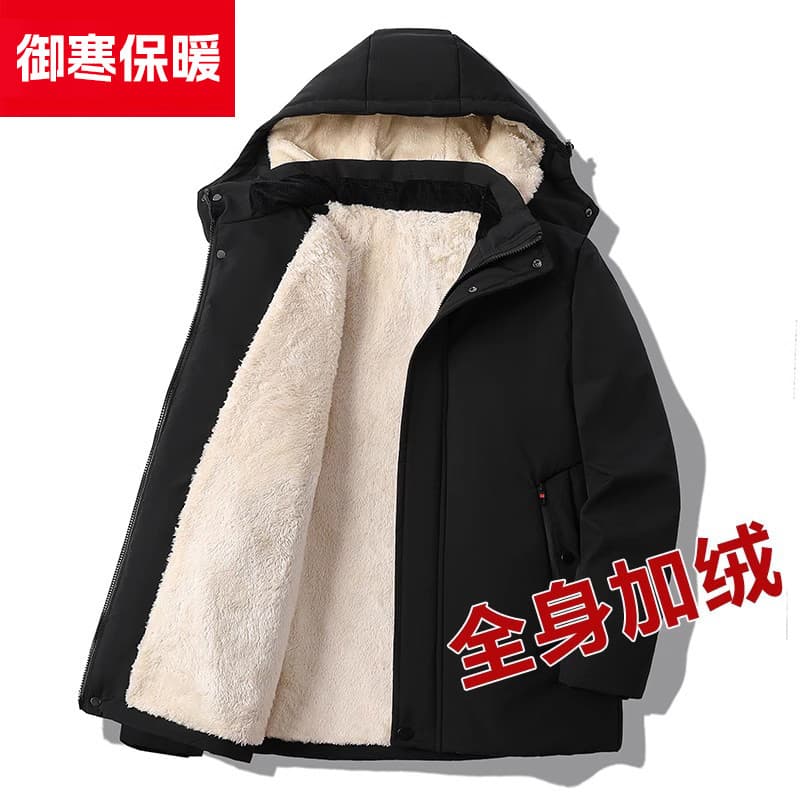 Jaqueta masculina masculina de inverno espessada de lã de cordeiro acolchoada de algodão Jaqueta masculina acolchoada de