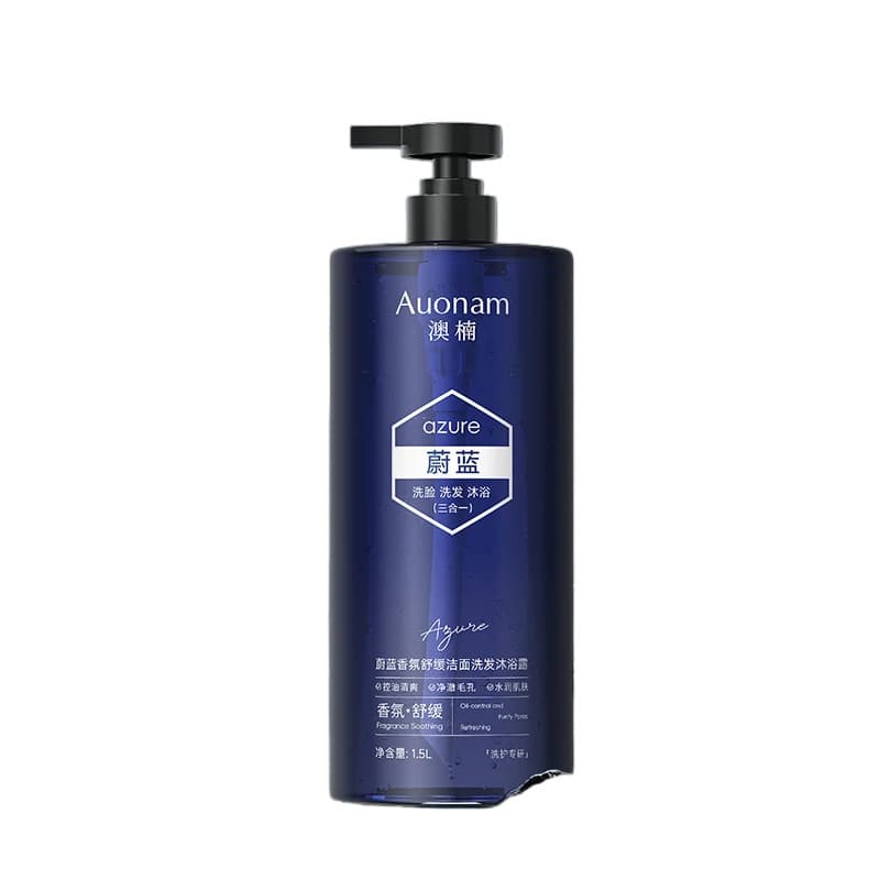 Fragrância azul australiana três em um Shampoo para lavagem facial charme Gel de banho azul hidratante fragrância de lon