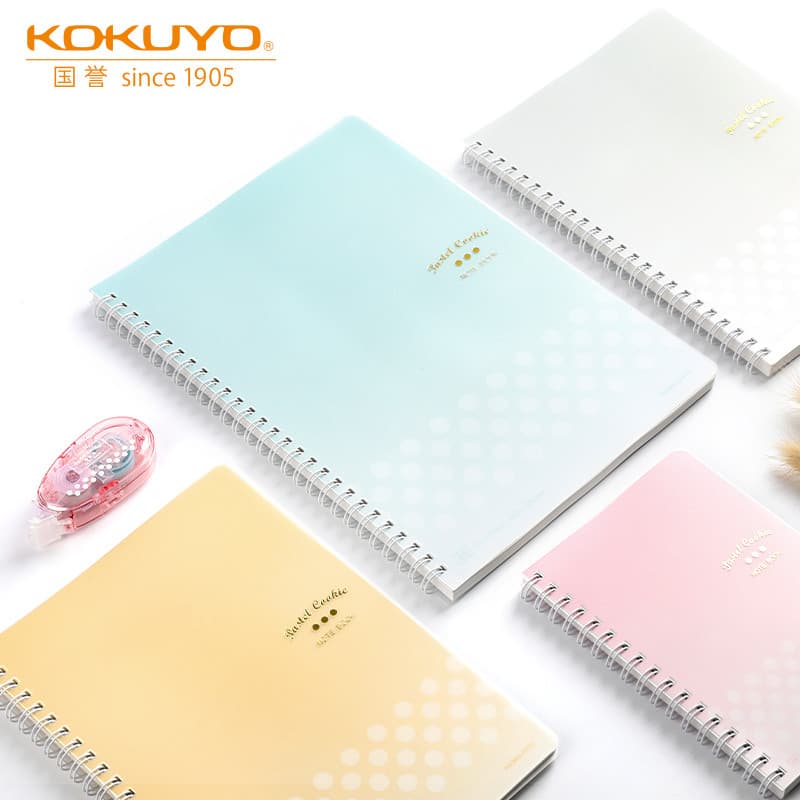 Japão Japão KOKUYO KOKUYO Notebook Cor Clara Biscoito PP Lado Dupla Espiral Encadernação Notebook Estudante Uso B5 Bobin