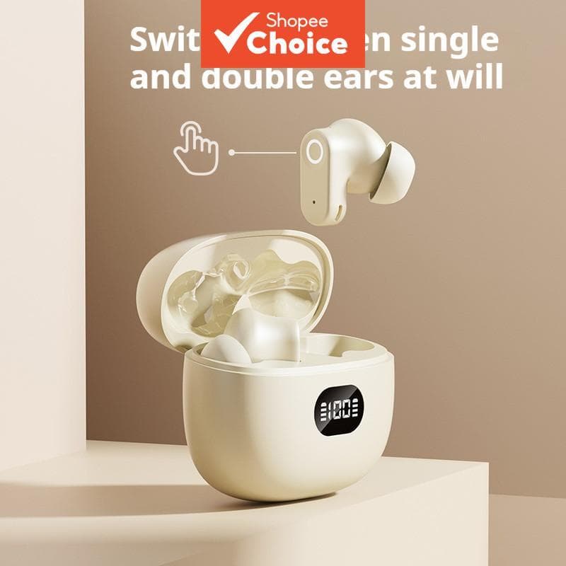 Fones de ouvido TWS, fones sem fio Bluetooth 5.3 à prova d’água com microfone, fones de ouvido para música, uso diário,
