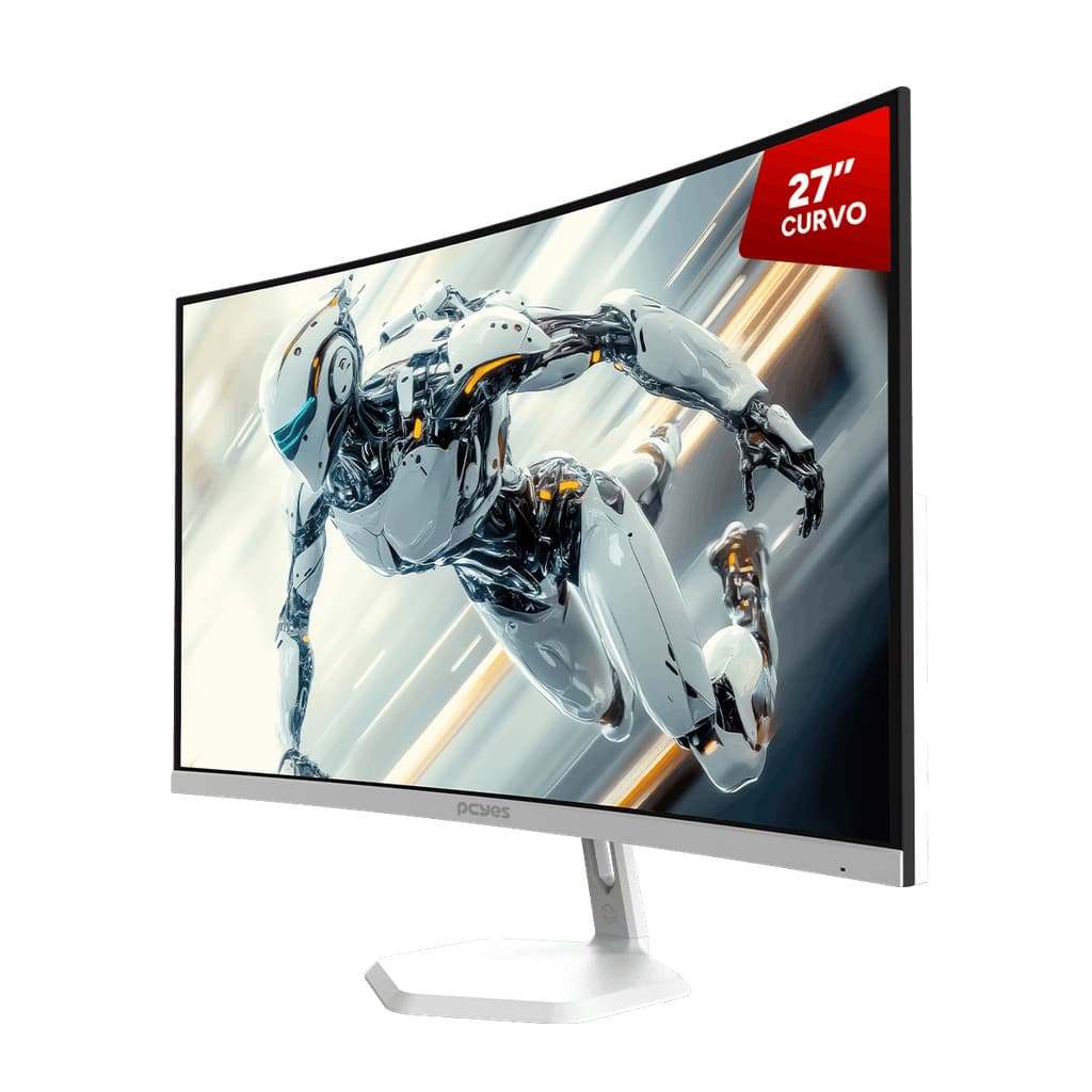 Monitor 27" 180Hz Curvo Gamer Escritório Office FHd 1Ms HDMI + DP Pcyes Branco