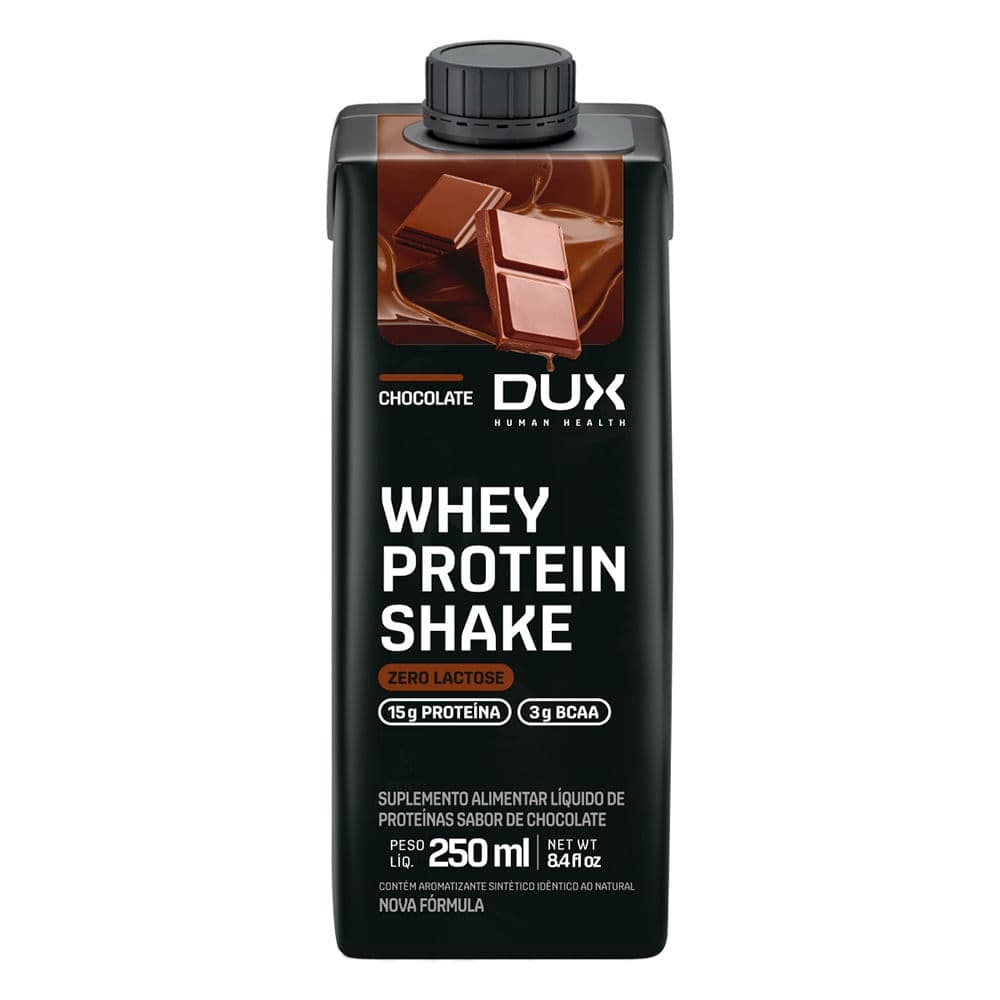 Whey Protein Shake Zero Lactose Chocolate 250ml Dux 1 Unidade
