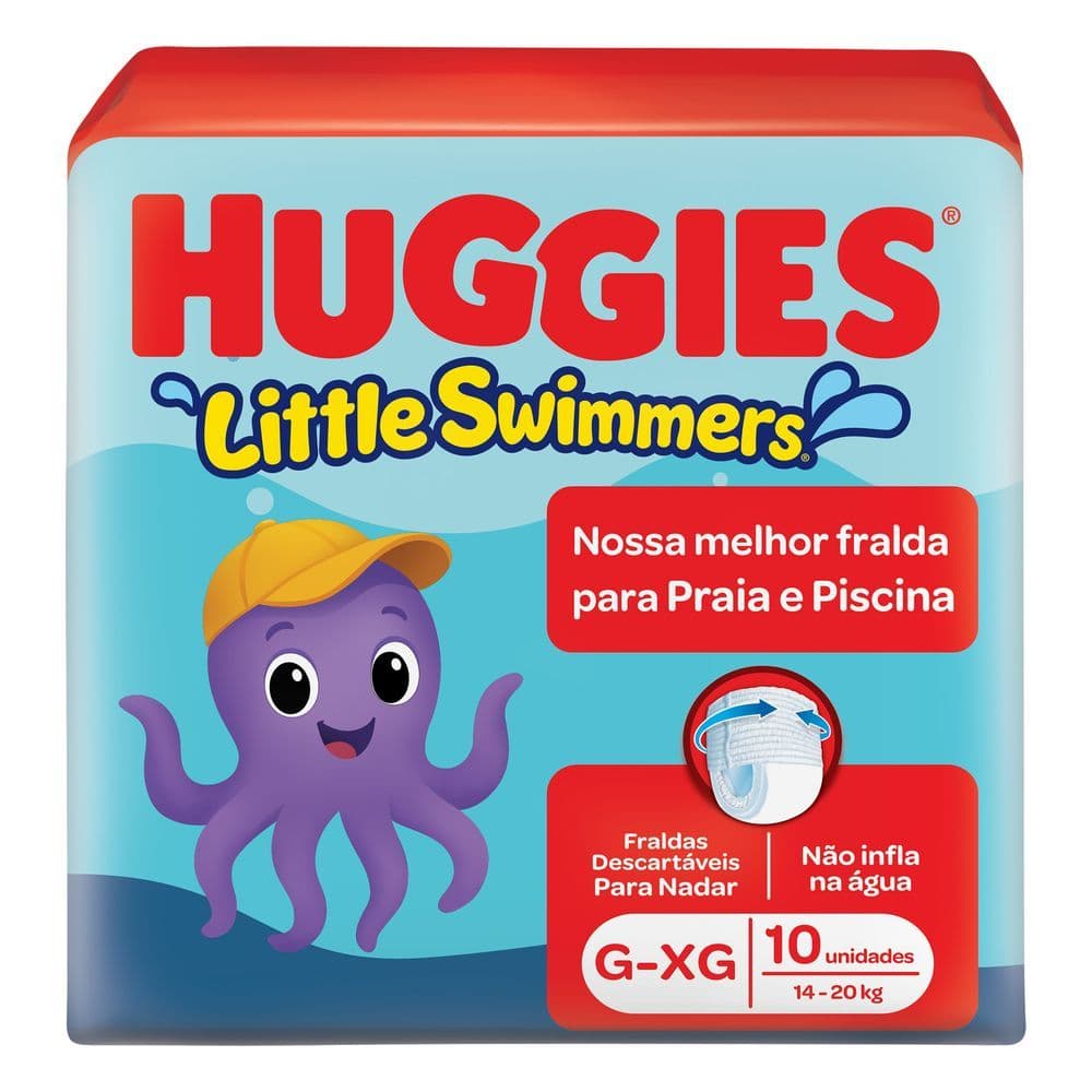 Fralda Huggies Little Swimmers Tamanho G/XG Pacote com 10 Fraldas Descartáveis