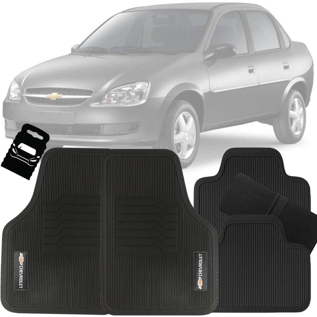 Tapete Automotivo Universal Borracha Corsa Classic 2000 2001 2002 2003 2004 2005 2006 2007 2008 09 10 11 12 13 14 15 16