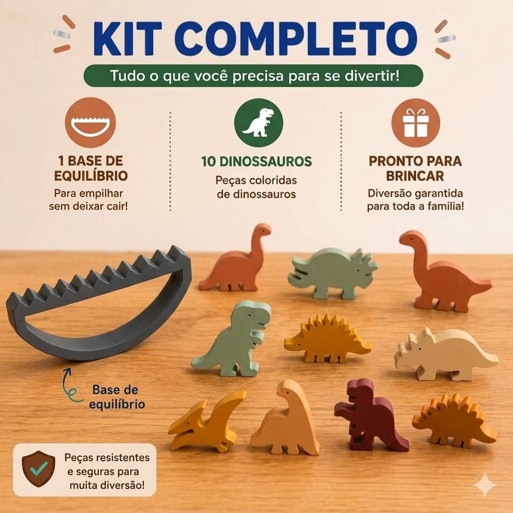 kit brinquedo jogo de equilibrio dinossauro educativo cordenaçao motora - Brinquedo infantil - Educativo