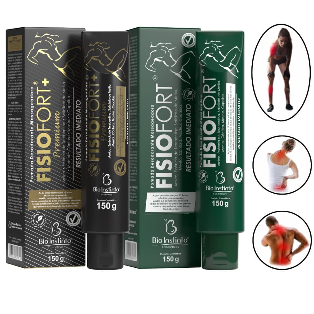 Kit Pomada Fisiofort 150g Bio Instinto 2 un. Envio Imediato Alívio e Relaxamento Muscular