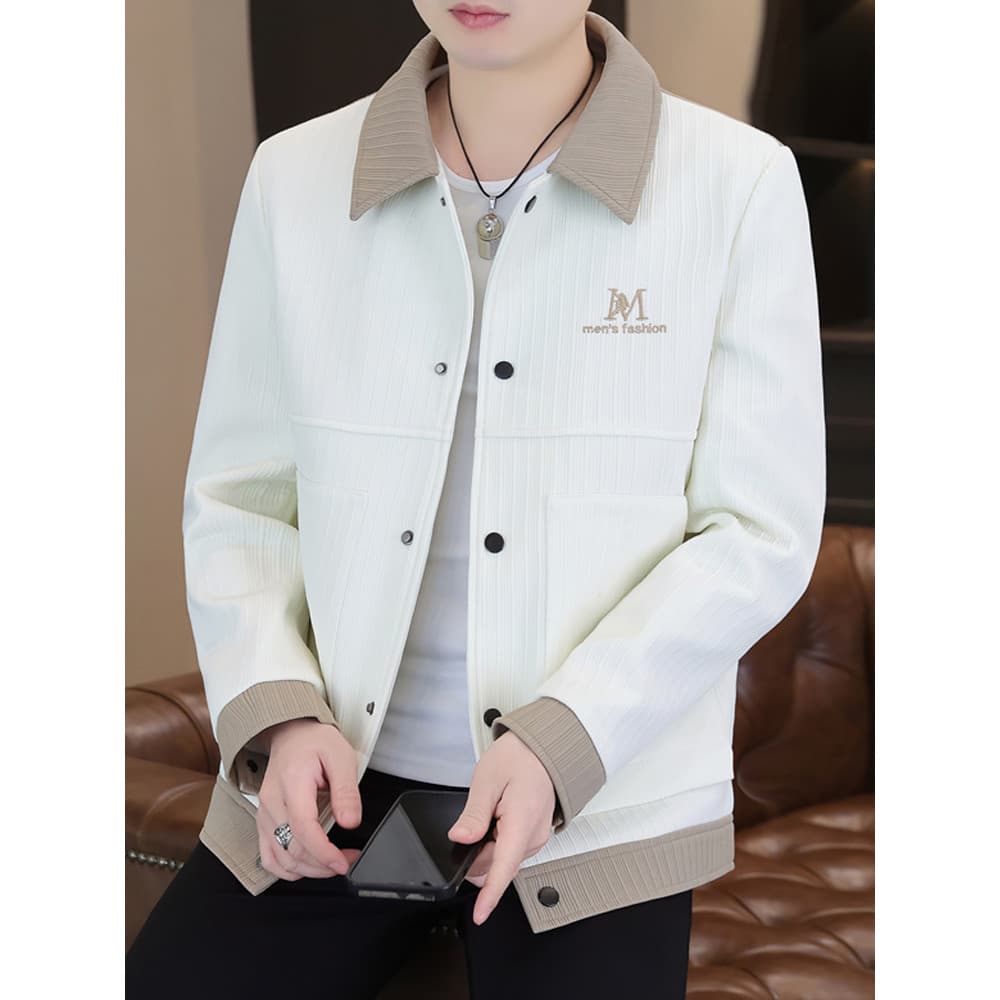 2026 primavera novo estilo jaqueta masculina versão coreana fino-ajuste lapela jaqueta na moda roupas masculinas bonito 