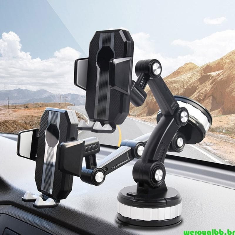 weroyalbb Portátil Suporte Do Telefone Carro Soquete Ar Montagem Clipe Braçadeira Ajustável Móvel Estiramento 360