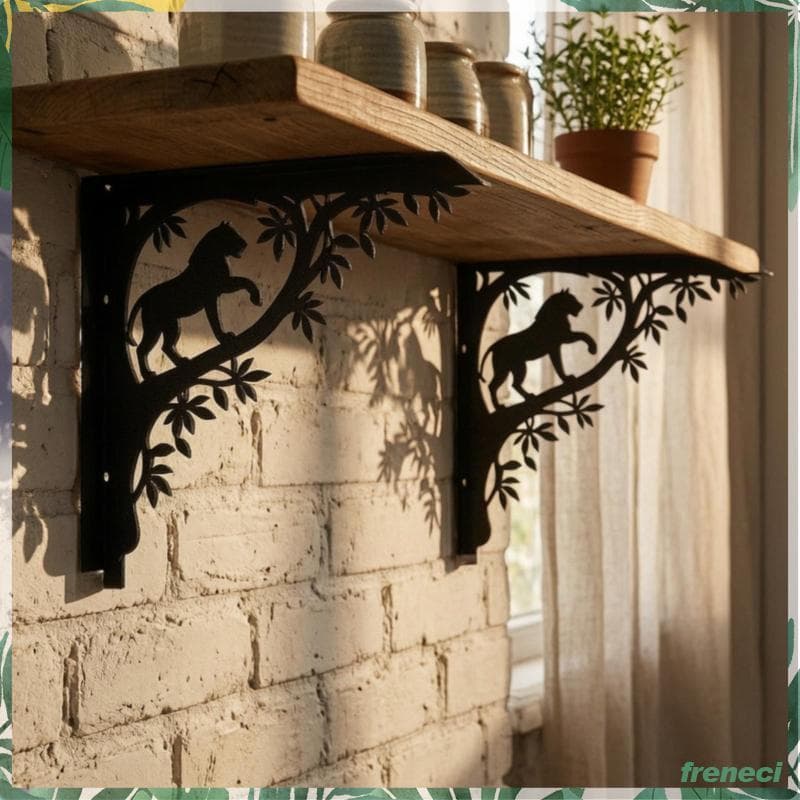 [Freneci] Suporte De Ferro Preto Para Exterior Parede Prateleira Triangular Estilo Industrial Decorativo Prateleiras De 