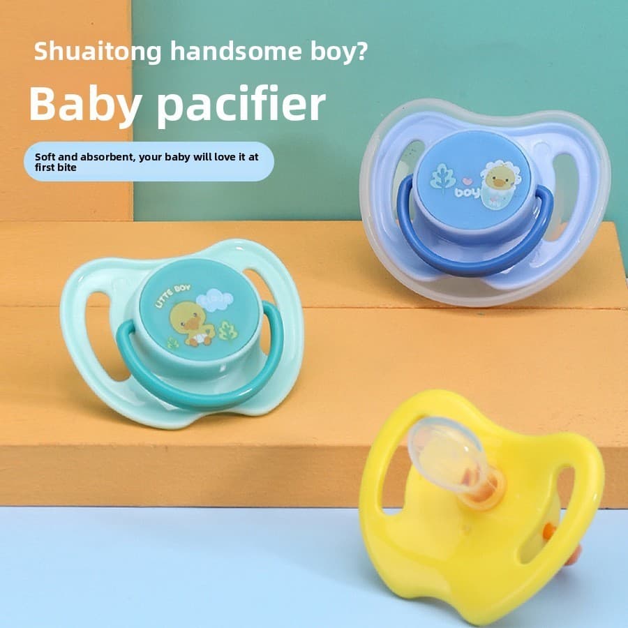 Novo estilo chupeta com estampa de bebê, chupeta de Silicone de desenho animado para bebê recém-nascido com tampa