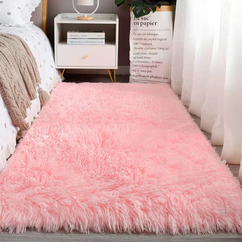 Menina coração rosa tapete de pelúcia quarto cabeceira completa antiderrapante tapete sala estar mesa café engrossado ma