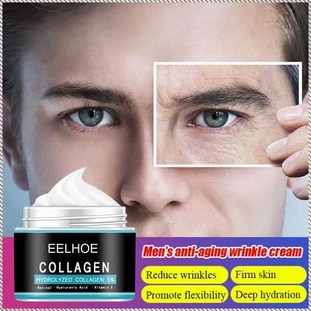 【Hidratação Intensa】EELHOE Creme Anti-Idade Masculino/Rejuvenesce a Pele/Reduz Rugas e Linhas Finas/Creme Facial Anti-En