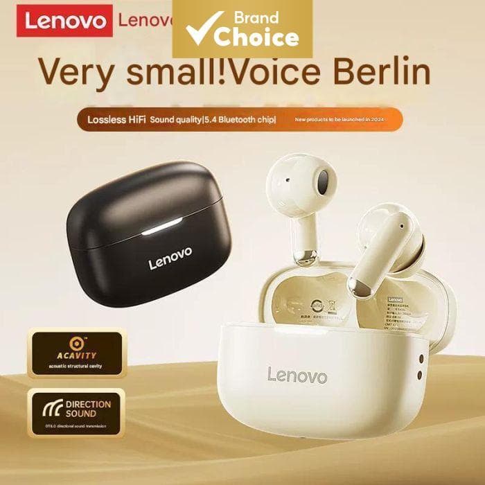 Fones de ouvido Lenovo EA110, fones Bluetooth sem fio, fones com cancelamento de ruído, fones com microfone