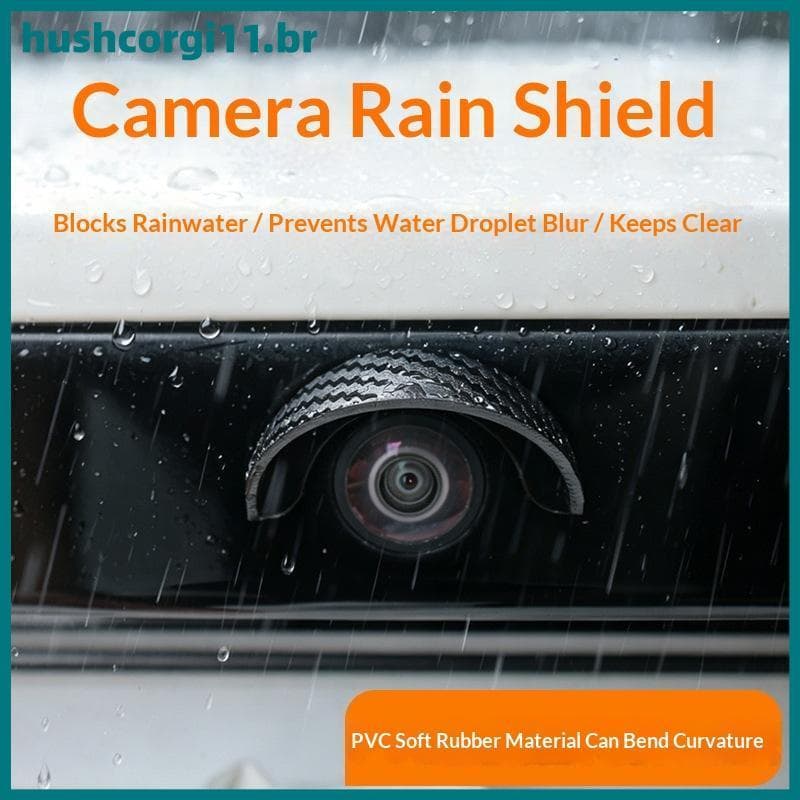 Capa De Viseira De Chuva HUSH Para Câmera De Visão Traseira Do Carro , PVC À Prova D'água BR
