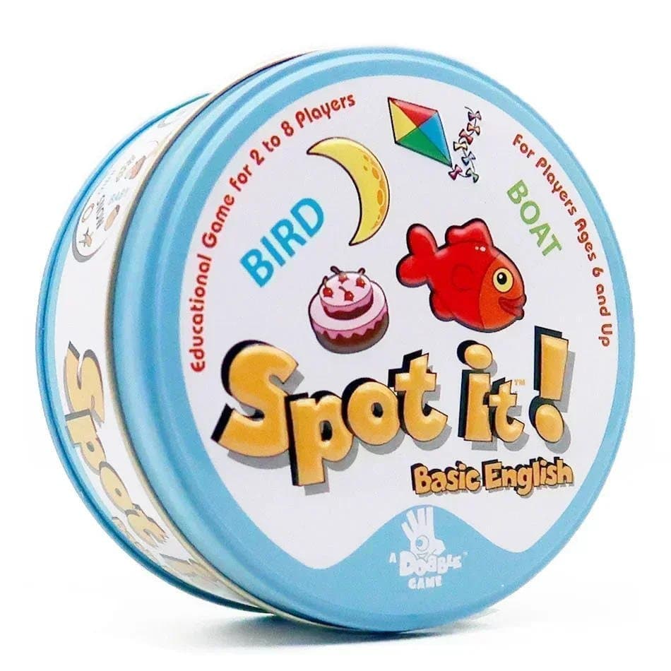 Jogo de cartas Spot It! Dobble em inglês, jogo de encontrar diferenças para festas em família, cartas de baralho.