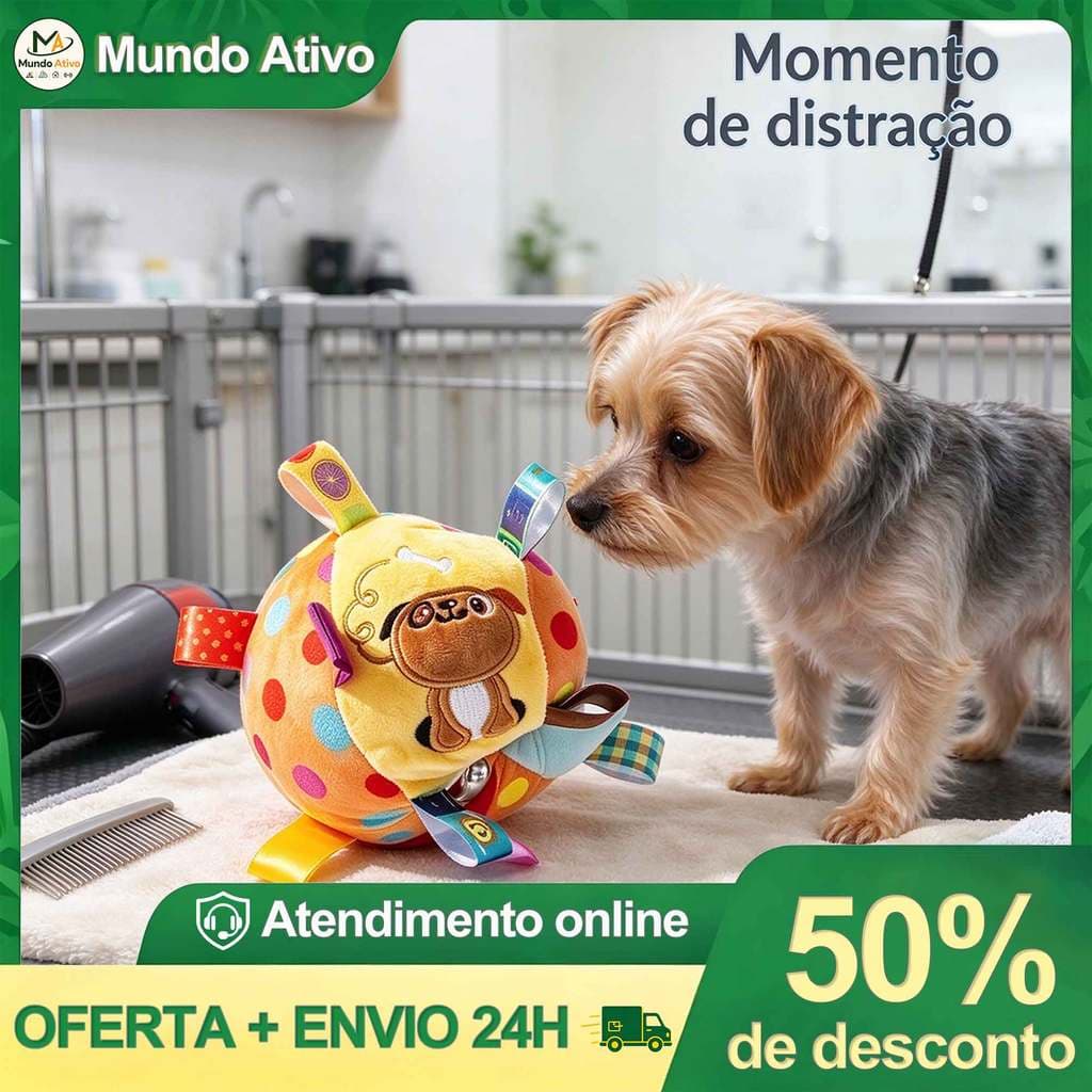 Brinquedo Sonoro de Pelúcia para Cachorro, Brinquedo Mordedor Interativo para Pet