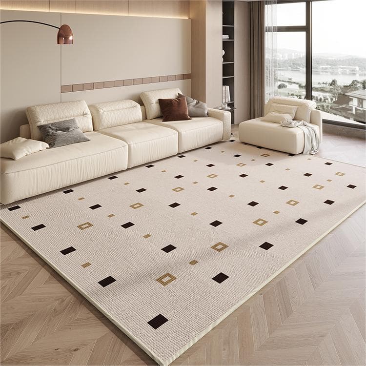 [Novo produto] tapete sala de estar estilo creme grande área antiderrapante tapete doméstico sofá mesa de centro tapete 