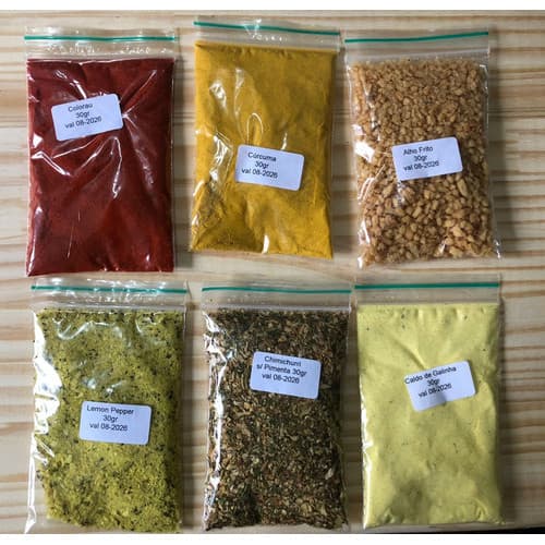 Kit 12 Temperos e Condimentos 30g Cada Completo Alho Lemon Pepper Páprica Chimichurri 360g