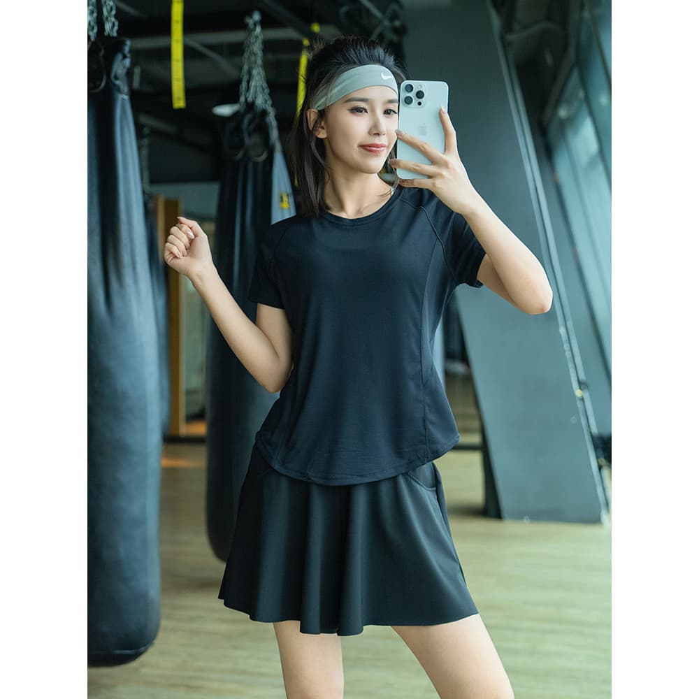 Correndo terno esportivo feminino verão fino respirável roupas de Fitness Shorts volta cintura bolso profissional roupas