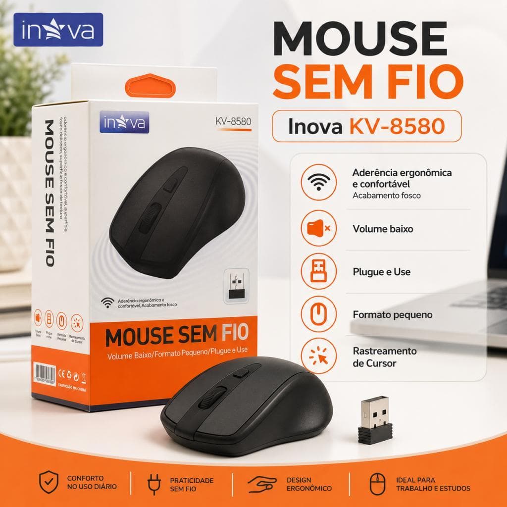 MOUSE SEM FIO FOSCO ERGONÔMICO BLUETOOTH INOVA PC NOTEBOOK