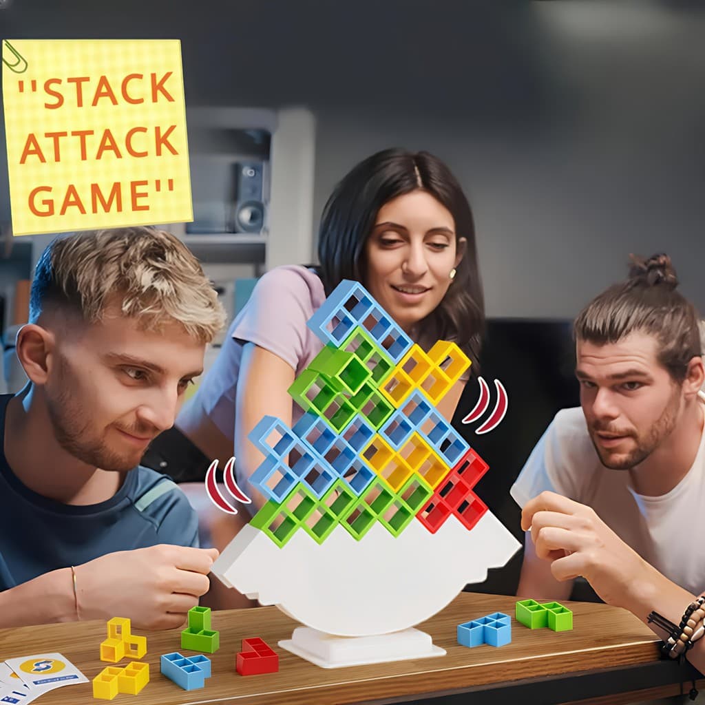 Jogo De Blocos De Empilhamento Tetra Tower Balance , Jogos De Tabuleiro Para 2 Jogadores + Família