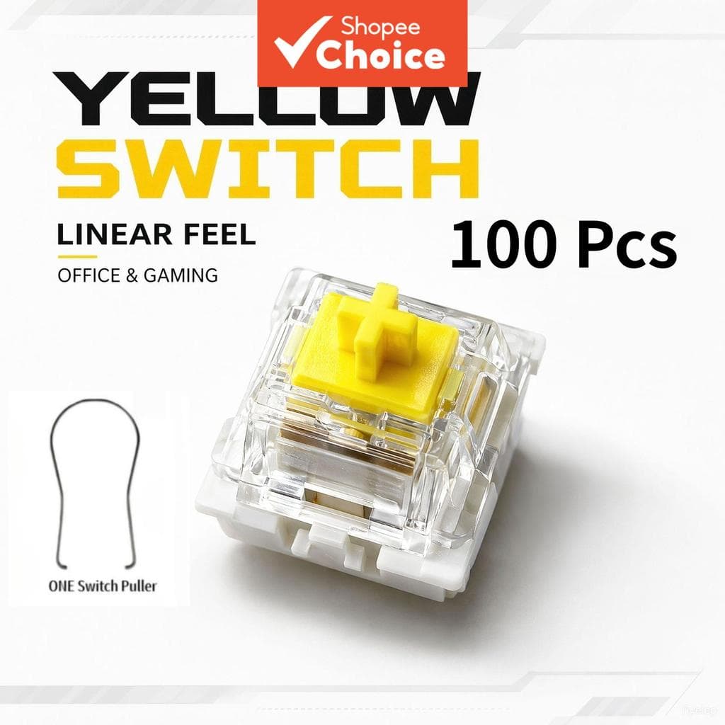 Interruptores de teclado mecânico Clickers para impressões 3D, 30/50/90 unidades, interruptores de 3 pinos amarelos de