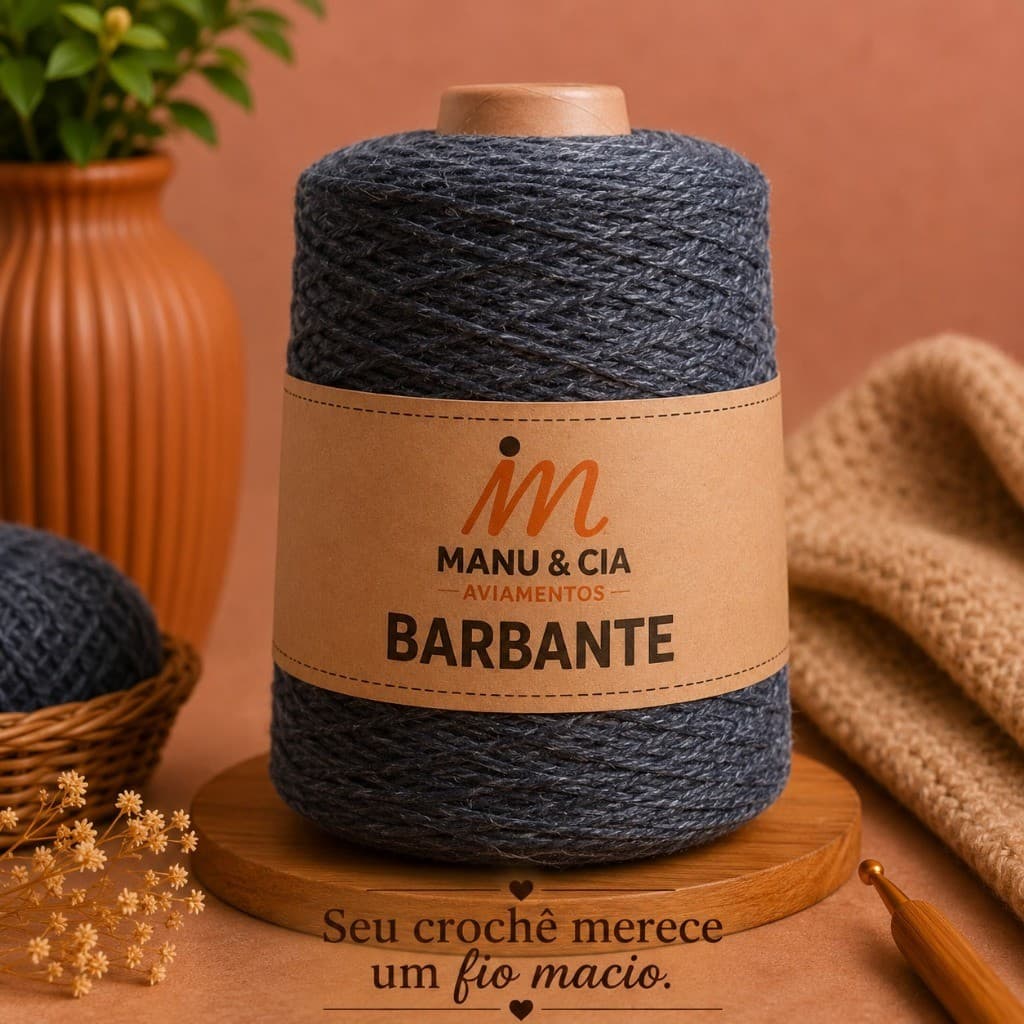 Barbante Nº6 Grafite para Crochê e Artesanato | Fio Resistente para Tapetes e Macramê