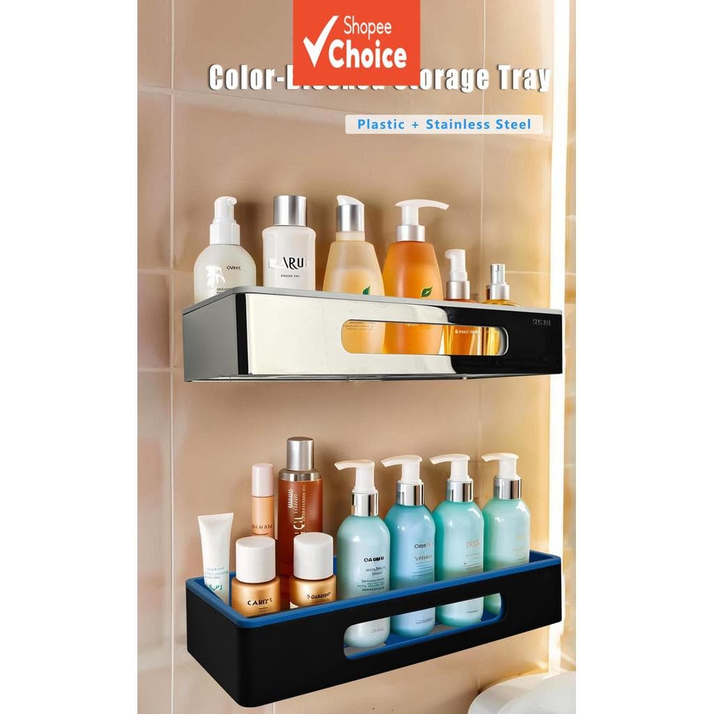 Suporte de Shampoo, Prateleira de Banheiro, Organizador de Parede para Banheiro, Suportes de Parede Removíveis,
