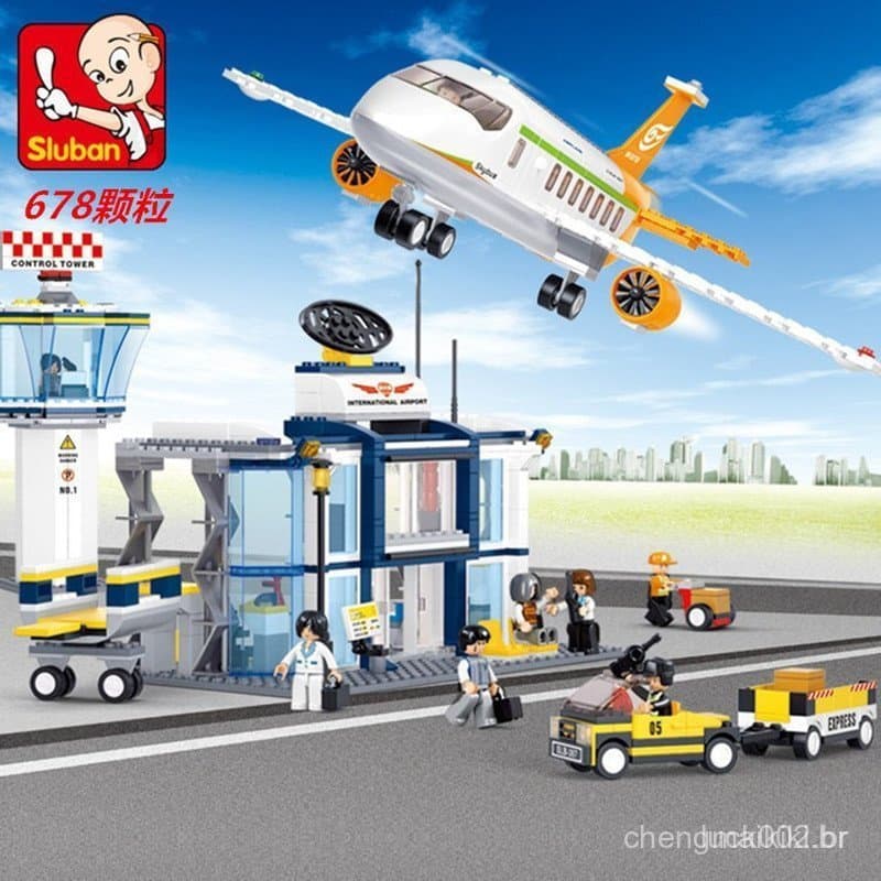 550 Peças De Blocos De Construção Lego Para Montar Um Modelo De Avião De Passageiros , Brinquedo