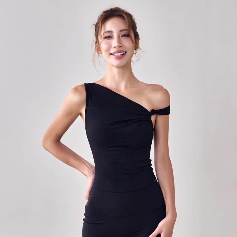 Roupas de Yoga copo fixo sem mangas Fitness Pilates roupas de treinamento fino-ajuste correndo colete feminino gola Diag
