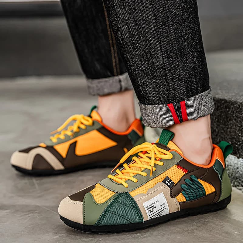 Tênis esportivos masculinos de tamanho europeu, sapatos casuais, tênis esportivos de malha respirável, leves para caminh