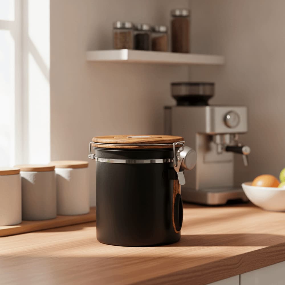 Tanque De Armazenamento De Grãos De Café SODYX , Frasco Hermético Selado A Vácuo Em Aço Inoxidável 304 , Com Colher