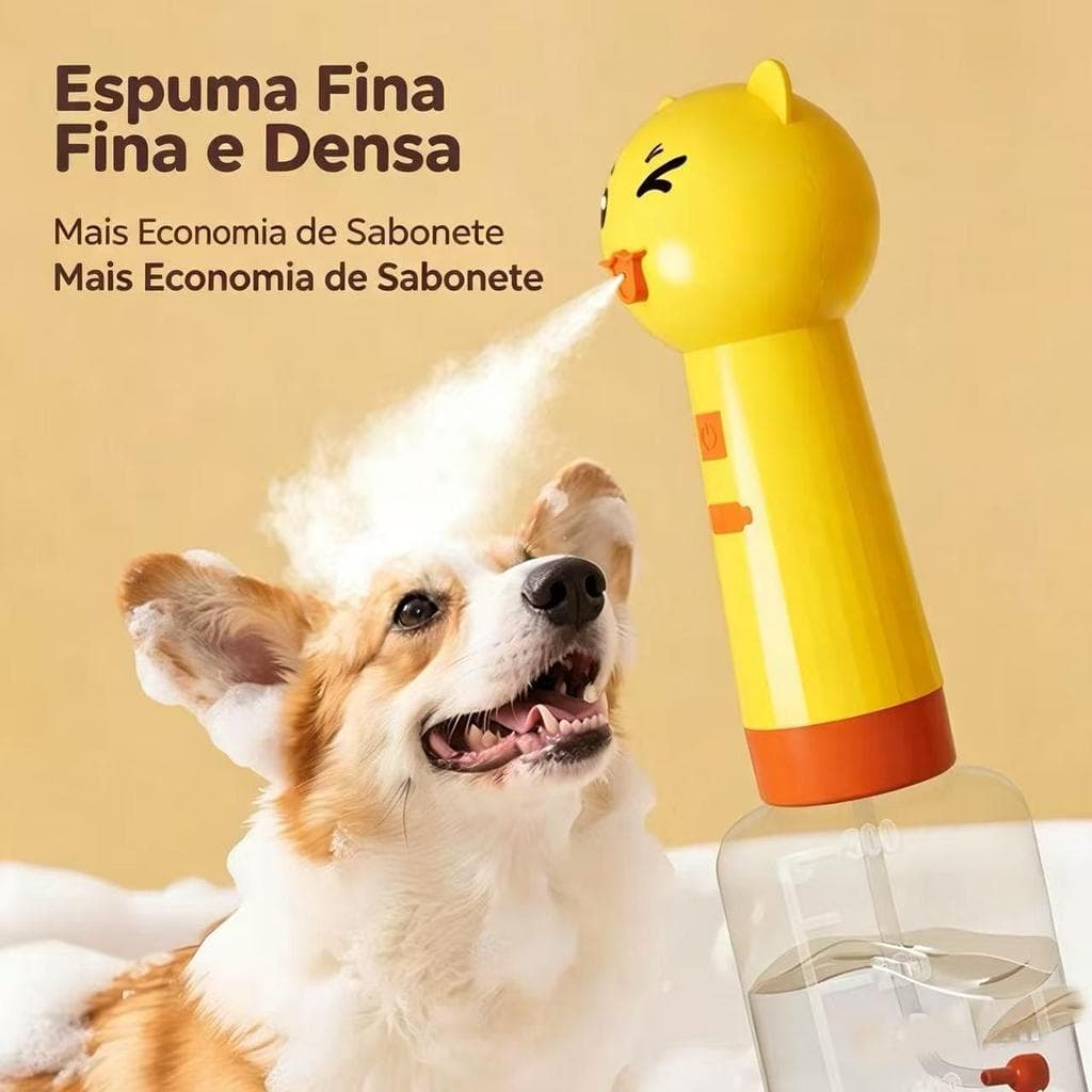 Espumador Elétrico para Banho Pet Portátil Automático Gerador de Espuma para Shampoo de Cães e Gatos
