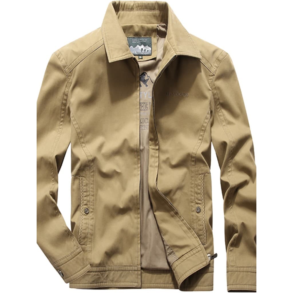 Jaqueta para idosos de meia-idade solta pai Casual Top jaqueta masculina de meia-idade puro algodão masculino primavera 