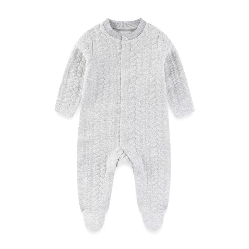 Moda Outono Inverno 1 Peça Sólida Mangas Compridas Bebê Menino Menina Macacão Quente Macio Roupas De