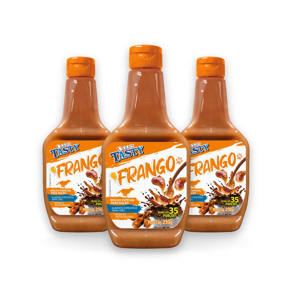 Kit 3 Molhos para ração de Cachorro Doogs Tasty sabor Frango 250g