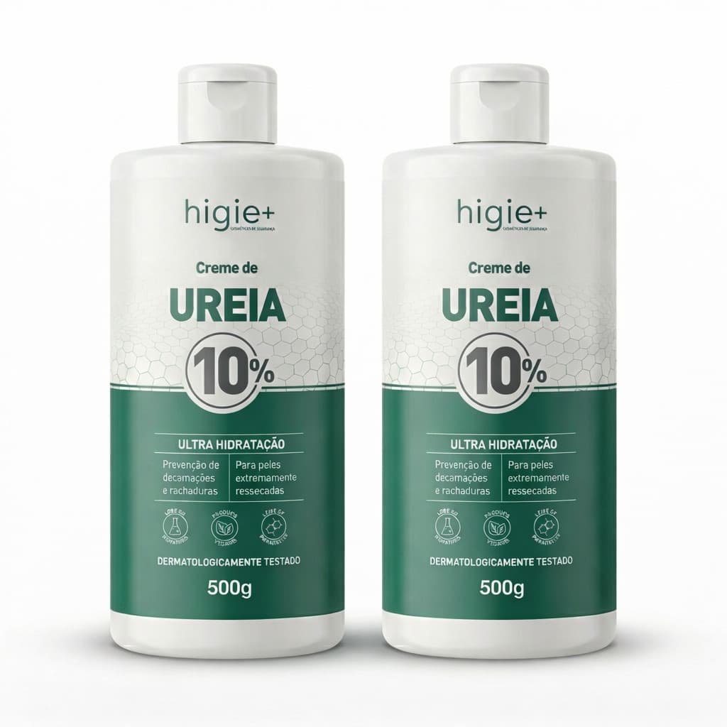 Kit 2 Cremes de Ureia 10% Higie+ 500g Hidratante para Pele Seca