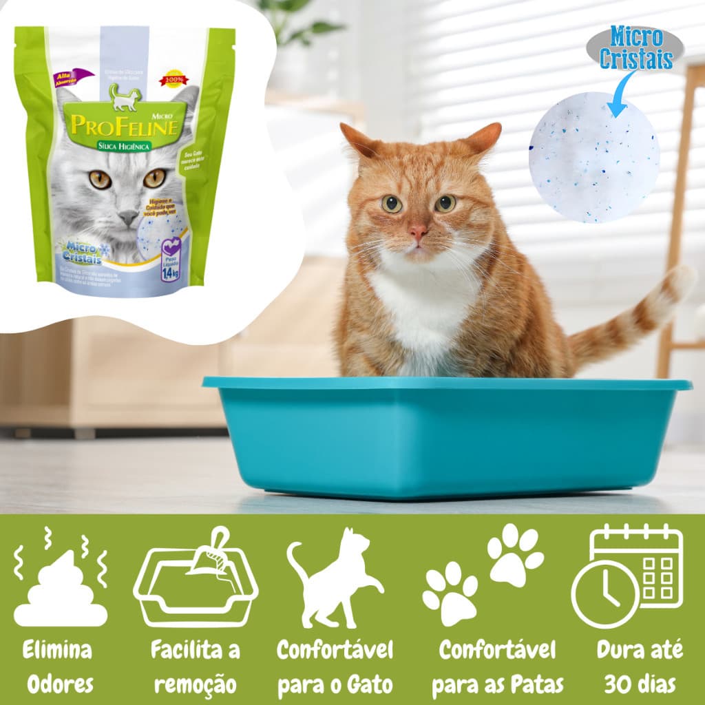 Areia Sílica Sanitária Micro Cristais Gato 1,4kg Gaos Finos
