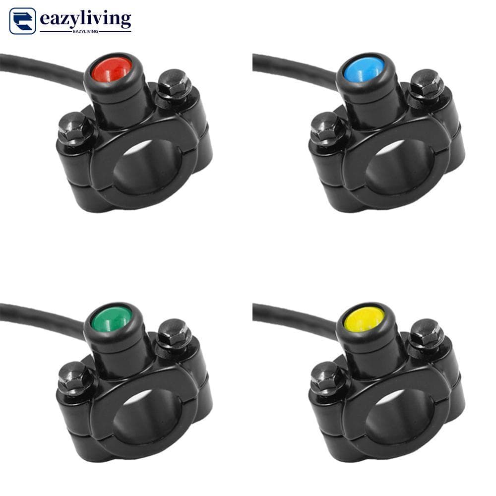 EAZYLIVING 22mm 7/8 " Interruptor Da Motocicleta Guiador Montar Chifre Farol Strobe Momentâneo Botão Acessórios Moto L3T
