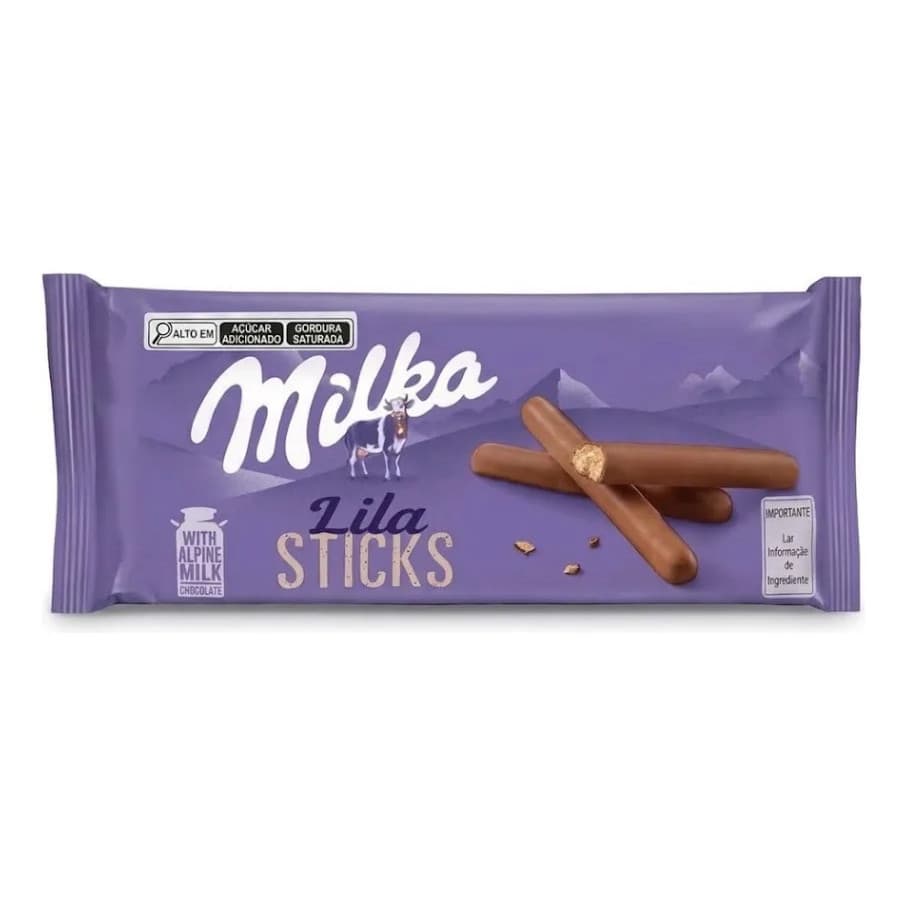 Biscoito Milka Lila Sticks Coberto Chocolate Importado Luxo