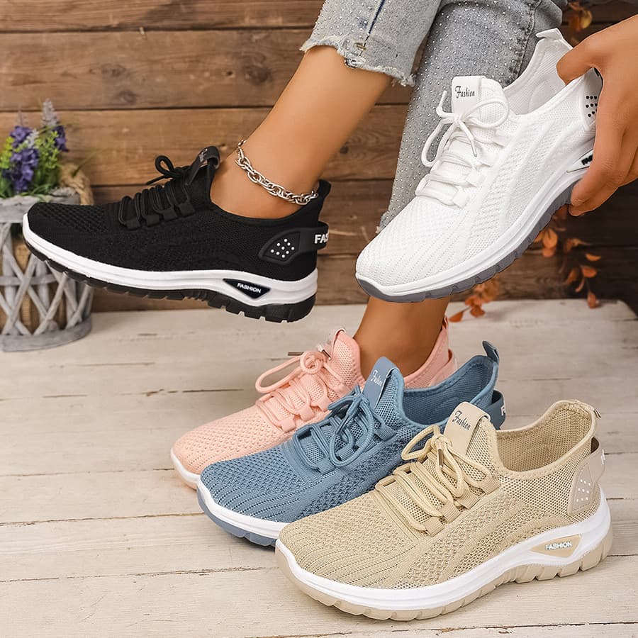 Novos Calçados Esportivos Casuais Femininos , Confortáveis , Com Sola Macia , Disponíveis Em Tamanhos Grandes , f