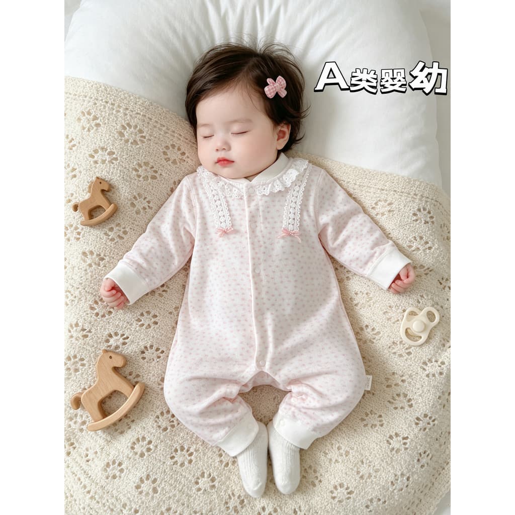 Macacão de bebê primavera outono inverno puro algodão macacão roupas da menina do bebê Outing roupas classe A manga comp