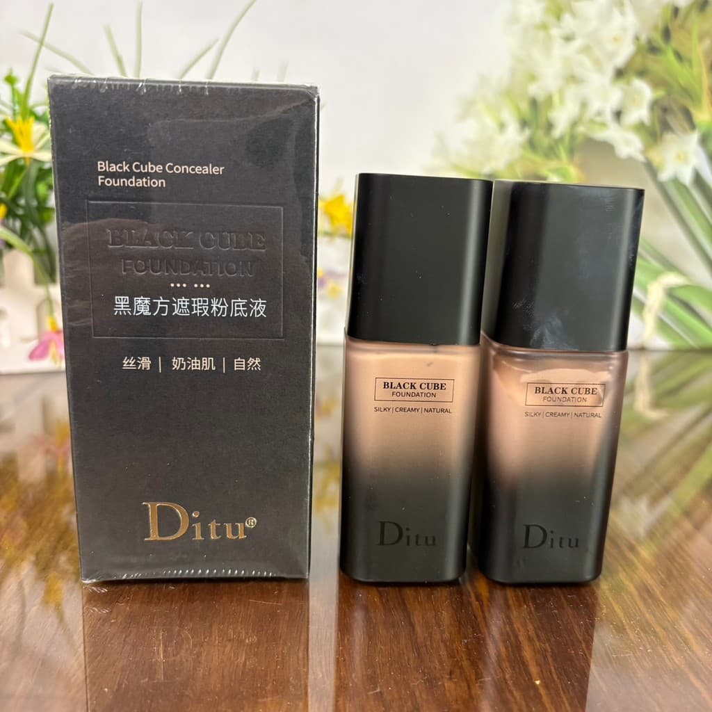 Ditu Ditu Corretivo Cubo Preto Base Líquida 30g Base Delicada Suave Requintada Maquiagem Segurando Corretivo Natural Pro