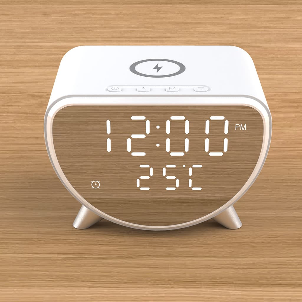 Carregador sem fio três em um, despertador de mesa, termômetro, 15W, carga rápida, adequado para celular, carga rápida s
