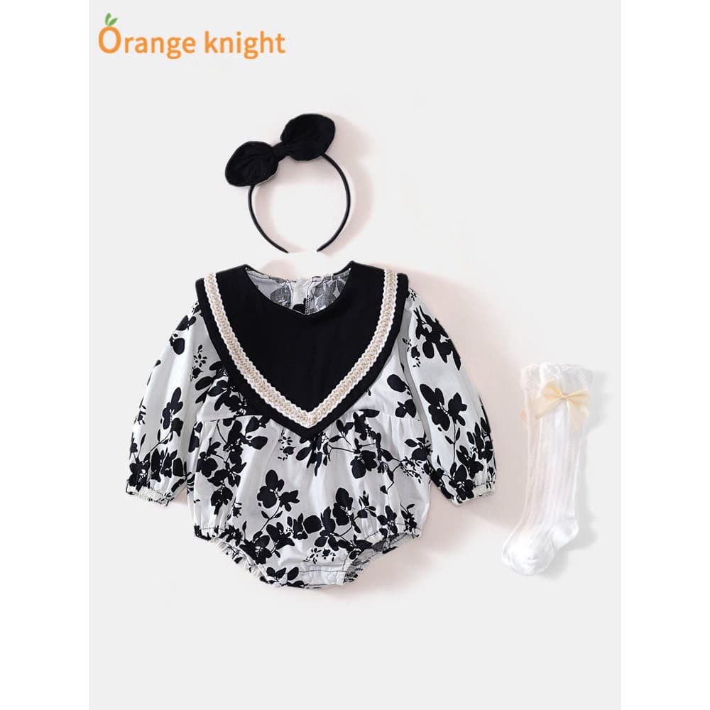 Bebê bebê primavera roupas bebê recém-nascido menina macacão triângulo macacão moda influenciador macacão terno