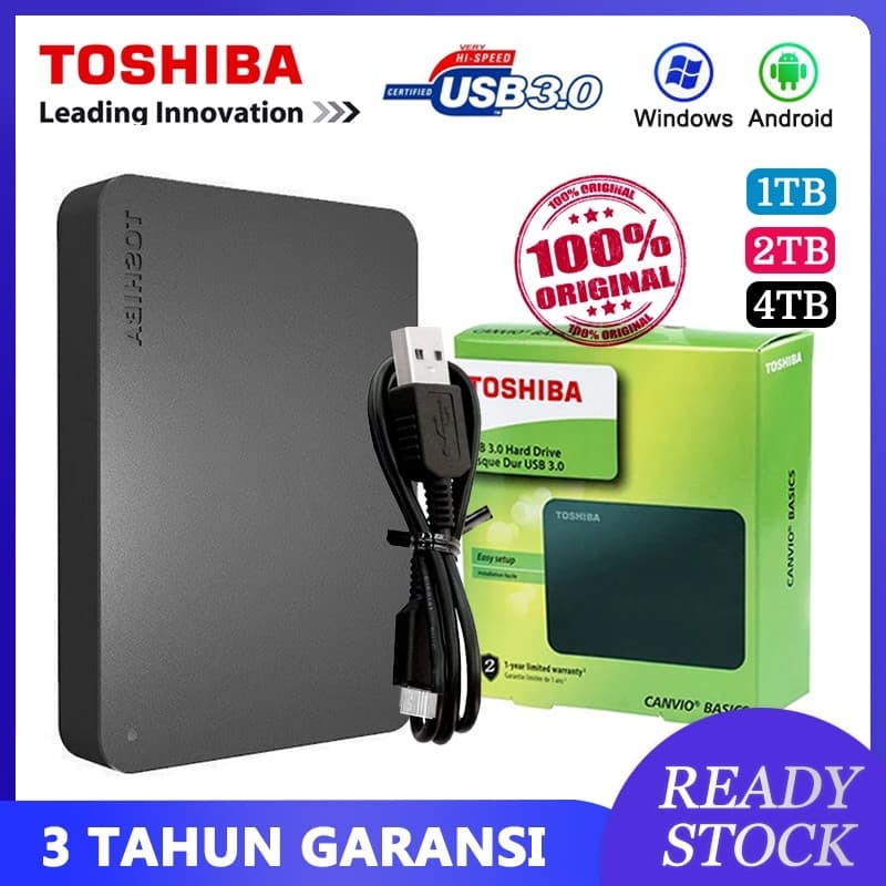Toshiba⚡️ Disco Rígido Externo HDD 1TB/2TB/4TB SSD  USB 3.1 Tipo C Interface De Alta Qualidade