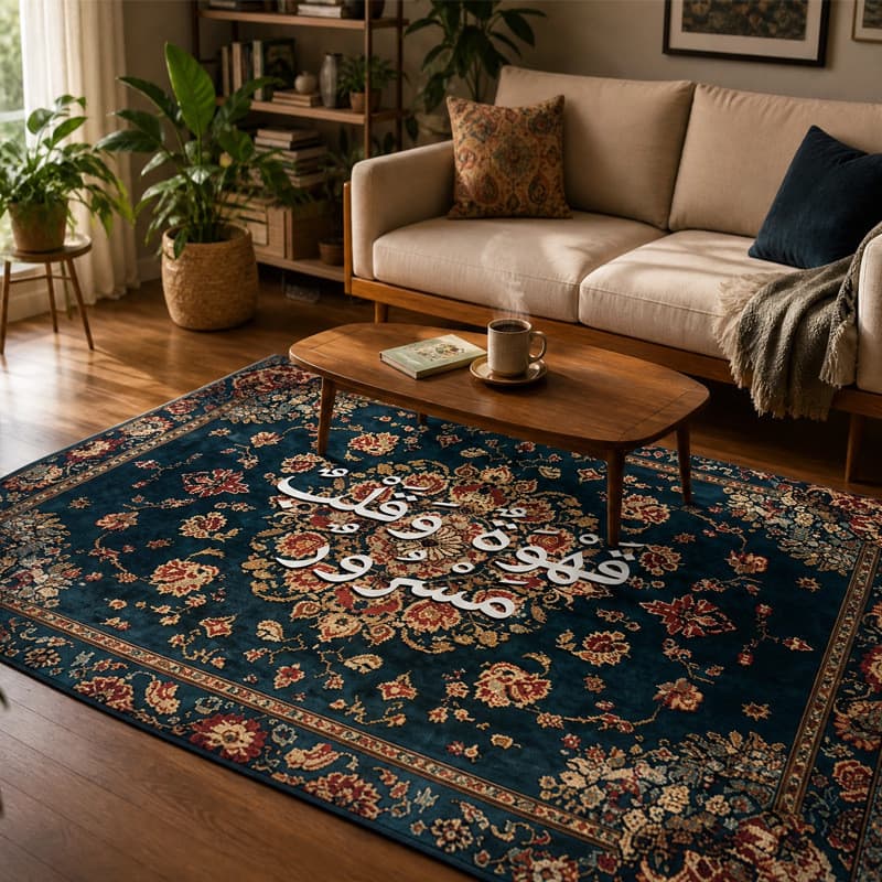 [Novo produto] Defulin estilo étnico Retro persa sala de estar tapete quarto antiderrapante fácil de cuidar tapete de re